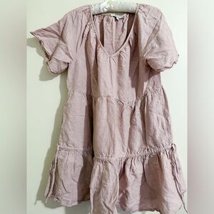 Madewell pink linen dress